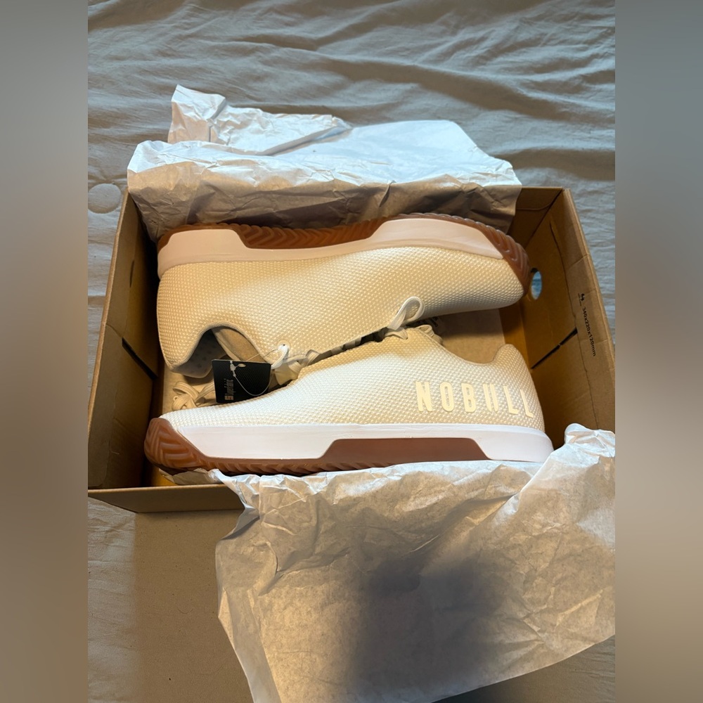 NOBULL Cream and Tan Athletic Shoes